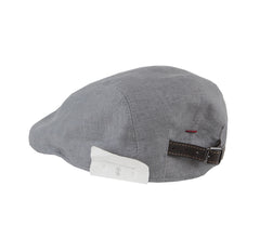 $495 Brunello Cucinelli Gray Solid Linen Flat Cap - (BC823253) - Parent