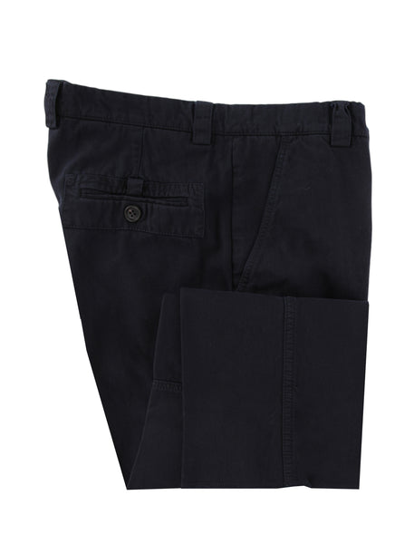 $595 Brunello Cucinelli Dark Blue Solid Cotton Pants - Slim - (BC109252) - Parent