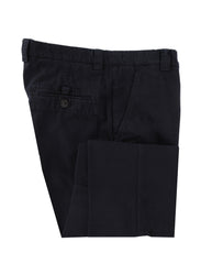 $595 Brunello Cucinelli Dark Blue Solid Cotton Pants - Slim - (BC109252) - Parent