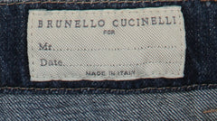 $595 Brunello Cucinelli Denim Blue Solid Jeans - Slim - (BC417242) - Parent