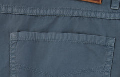 $595 Brunello Cucinelli Blue Solid Cotton Pants - Slim - (BC1016254) - Parent