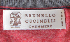 Brunello Cucinelli Red Wool Blend V-Neck Sweater - (BC810222) - Parent