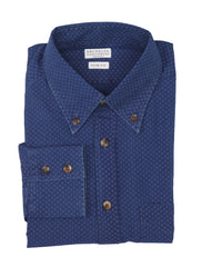Brunello Cucinelli Blue Cotton Shirt - Slim - (BC810233) - Parent