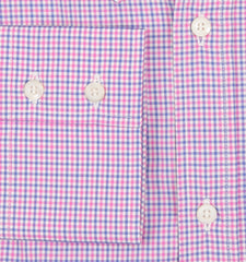 Brunello Cucinelli Pink Micro-Check Shirt - Full - (BC27234) - Parent