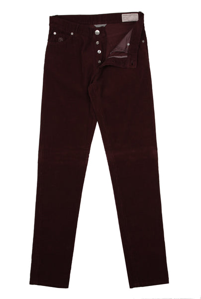 Brunello Cucinelli Burgundy Red Solid Pants - (BC628232) - Parent