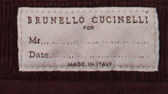 Brunello Cucinelli Burgundy Red Solid Pants - (BC628232) - Parent