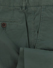 $595 Brunello Cucinelli Green Solid Cotton Pants - Slim - (BC1016253) - Parent