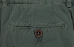$595 Brunello Cucinelli Green Solid Cotton Pants - Slim - (BC1016253) - Parent