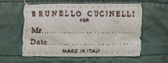 $595 Brunello Cucinelli Green Solid Cotton Pants - Slim - (BC1016253) - Parent
