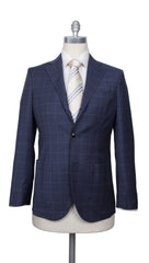 Barba Napoli Blue Wool Window Pane Suit - 40/50 - (BN32225)