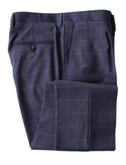 Barba Napoli Blue Wool Window Pane Suit - (BN32225) - Parent