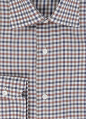 $350 Barba Napoli Brown Check Cotton Shirt - Slim - (BN9122312) - Parent