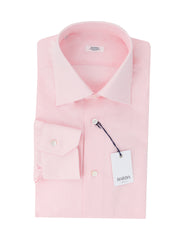 $350 Barba Napoli Pink Solid Cotton Shirt - Slim - (BN912239) - Parent