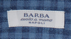 Barba Napoli Blue Check Linen Shirt - Slim - (BN912238) - Parent