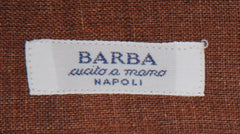 Barba Napoli Brown Solid Linen Shirt - Slim - (BN912235) - Parent