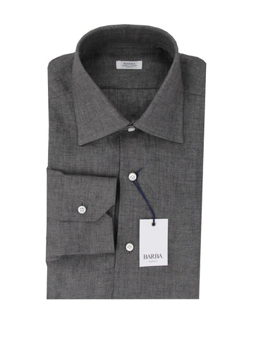 Barba Napoli Dark Gray Shirt - Slim