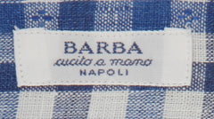 $350 Barba Napoli Blue Check Cotton Shirt - Slim - (BN9122314) - Parent