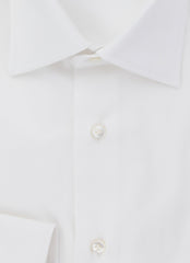 $350 Barba Napoli White Solid Cotton Shirt - Slim - (BN923231) - Parent