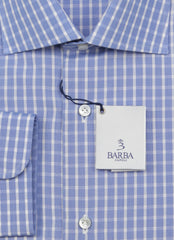 Barba Napoli Blue Plaid Cotton Shirt - Slim - (BN45234) - Parent