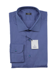 Barba Napoli Blue Cotton Blend Shirt - Extra Slim - 15.75/40 - (BN11122211)