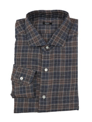Barba Napoli Brown Plaid Shirt - Extra Slim - 15/38 - (BN11122212)