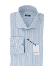 $350 Barba Napoli Light Blue Striped Shirt - Extra Slim - (BN9122320) - Parent