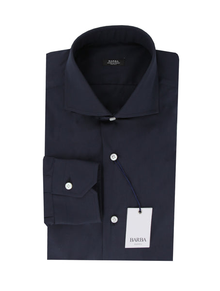 $350 Barba Napoli Midnight Navy Blue Shirt - Extra Slim - (BN9122318) - Parent