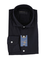 $375 Barba Napoli Dark Blue Cotton Shirt - Extra Slim - 15/38 - (BN9162512)