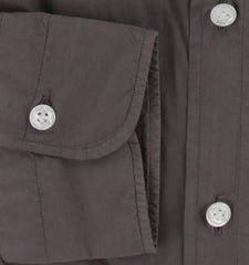 $375 Barba Napoli Gray Solid Cotton Shirt - Extra Slim - (BN916257) - Parent