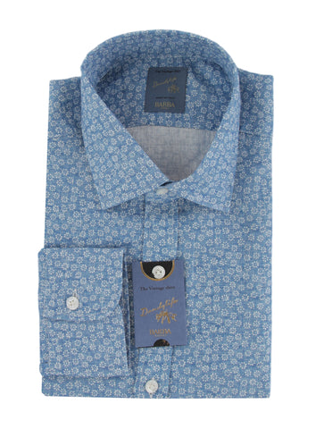 Barba Napoli Blue Shirt - Extra Slim