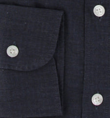 $375 Barba Napoli Dark Blue Solid Shirt - Extra Slim - (BN916256) - Parent