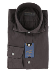 $375 Barba Napoli Gray Cotton Shirt - Extra Slim - 15/38 - (BN924252)