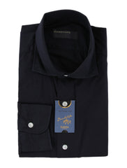 $375 Barba Napoli Dark Blue Solid Shirt - Extra Slim - 15.5/39 - (BN916254)