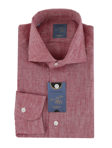 Barba Napoli Red Shirt - Extra Slim
