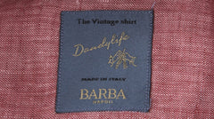 $375 Barba Napoli Red Solid Linen Shirt - Extra Slim - (BN115263) - Parent