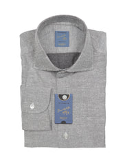 Barba Napoli Gray Solid Cotton Shirt - Extra Slim - 17/43 - (BN11122218)