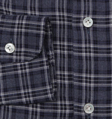 Barba Napoli Dark Blue Plaid Shirt - Extra Slim - (BN330233) - Parent
