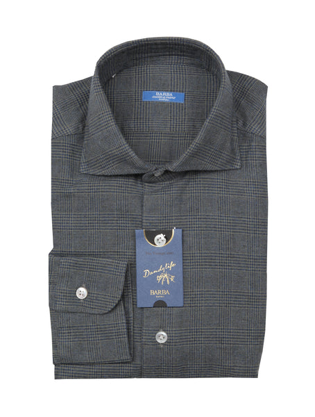 Barba Napoli Gray Plaid Shirt - Extra Slim - (BN330234) - Parent