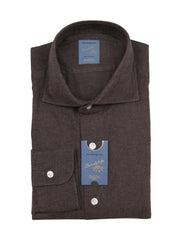 Barba Napoli Brown Solid Cotton Shirt - Extra Slim - 17/43 - (BN11122219)