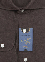 Barba Napoli Brown Solid Cotton Shirt - Extra Slim - (BN11122219) - Parent