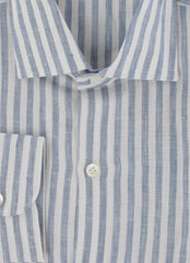$375 Barba Napoli Light Blue Linen Shirt - Extra Slim - (BN115267) - Parent