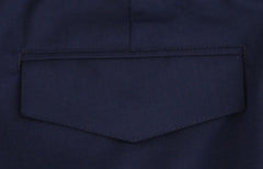 $450 Barba Napoli Blue Solid Wool Blend Pants - Slim - (BN63263) - Parent