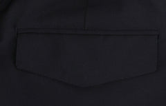 $450 Barba Napoli Midnight Navy Blue Wool Blend Pants - Slim - (BN63264) - Parent