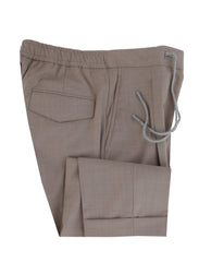 $450 Barba Napoli Light Brown Solid Wool Blend Pants - Slim - 30/46 - (BN63268)