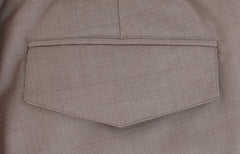 $450 Barba Napoli Light Brown Solid Wool Blend Pants - Slim - (BN63268) - Parent