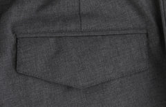 $450 Barba Napoli Gray Solid Wool Blend Pants - Slim - (BN526262) - Parent
