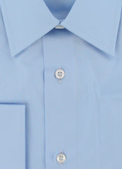 $925 Brioni Light Blue Solid Cotton Shirt - Slim - (BR821253) - Parent