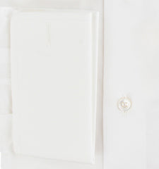 $550 Brioni White Solid Cotton Shirt - Slim - (BR552612) - Parent