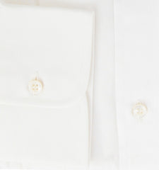 $550 Brioni White Solid Cotton Shirt - Slim - (BR552613) - Parent