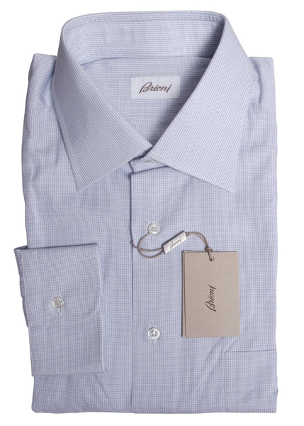 Brioni White Micro-Check Cotton Shirt - Slim - (SH326221) - Parent